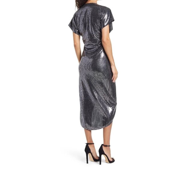 SAYLOR Roslynn Sequin Cross Front High/Low Dress - Picture 2 of 7